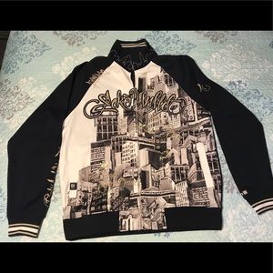 High-rise buildings graphic zip-up jacket